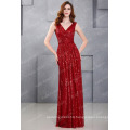 Kate Kasin Sleeveless V-Neck Red Shining Sequined Long Prom Dress KK000199-5